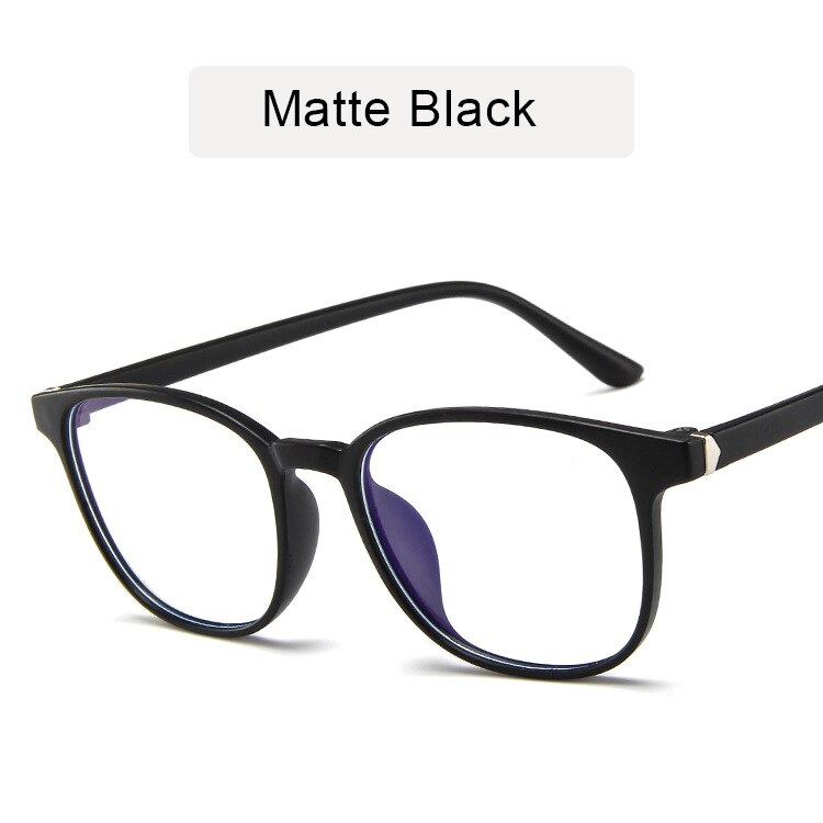 KOTTDO Retro Mens Glasses Frame Computer Eyeglasses Frame Women Anti-blue Light Transparent Clear Pink Plastic Frame: matte black