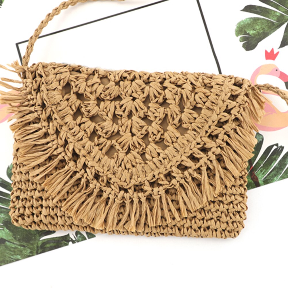 Zomer Stro Tassen Voor Vrouwen Geweven Kwastje Strand Schoudertas Vrouwelijke Raffia Rotan Crossbody Tas Toevallige Reizen Tassen: Style3 Brown