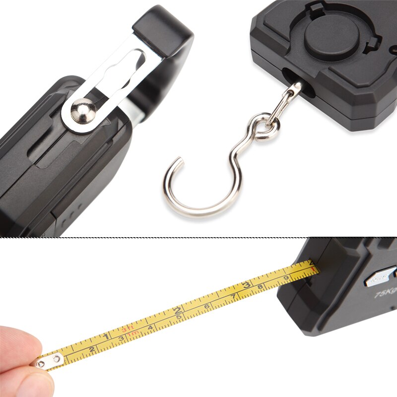 75kg/10g Digital Waage mit 100cm MaßBand Elektronische Gleichgewicht Hand Waagen für Angeln Gepäck Reise steelyard Gewicht Waage