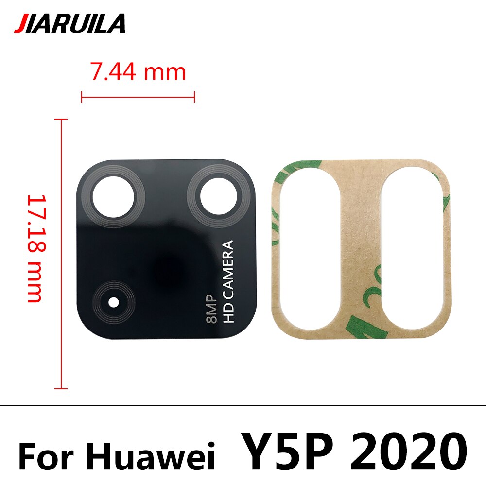 Obiettivo di vetro della fotocamera posteriore posteriore per Huawei Y9S Y8S Y8P Y6P Y7P Y6s Y5P Y7A vetro della fotocamera con adesivo colla: Y5P 2020