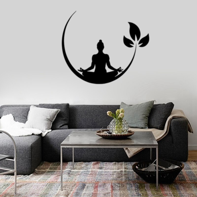 Yoga Meditation Wall Stickers Buddhist Zen Wall Decal For Bedroom Removable Wall Sticker Decor Yoga Wallpaper