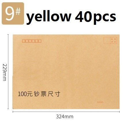 Brown Kraft Paper Envelope International Standard White Letter Pocket Business Office Files Documents Bills Students Sobres 3426: 25201 40pcs
