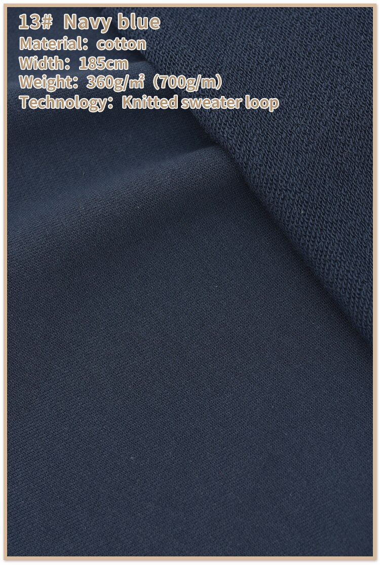 Fransk frotté bomuldsstof slidbestandigt bomuldsstof kraftig sweatshirtstof til hættetrøje 185 x 50cm: 13