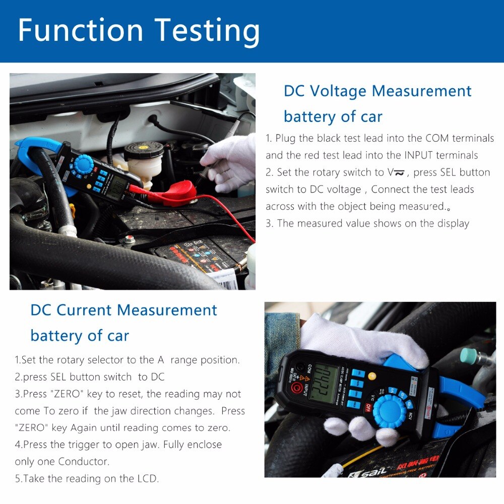 DC AC Current 400A Digital Clamp Meter BSIDE 01/03plus DC AC Voltage Tester Ammeter Car Voltmeter Hz Capacitance NCV Test
