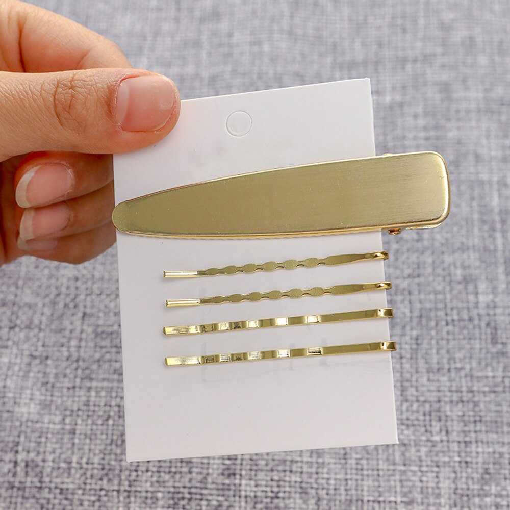 fille métal perle épingle à cheveux combinaison minimaliste doux vent frange Clip mot Clip côté Barrette Clips cartes cheveux accessoire: WHITE
