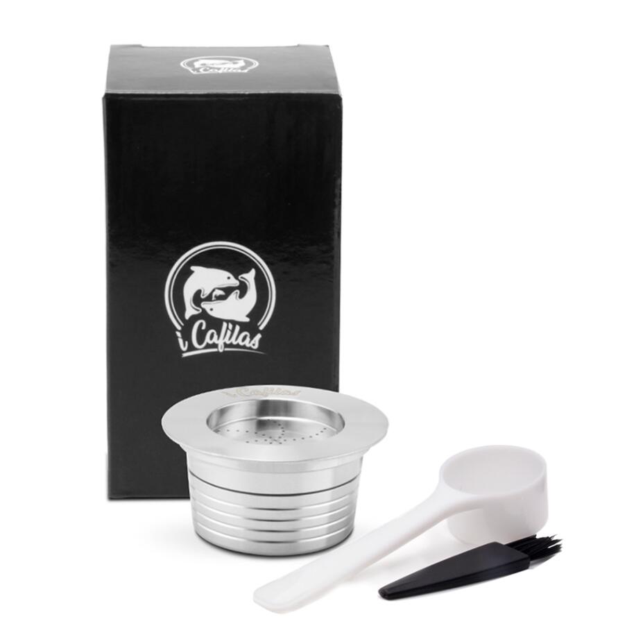ICafilas-filtros reutilizables de café azul para máquina Lavazza, cápsula rellenable de acero inoxidable, LB951 y CB-100: 1 capsule