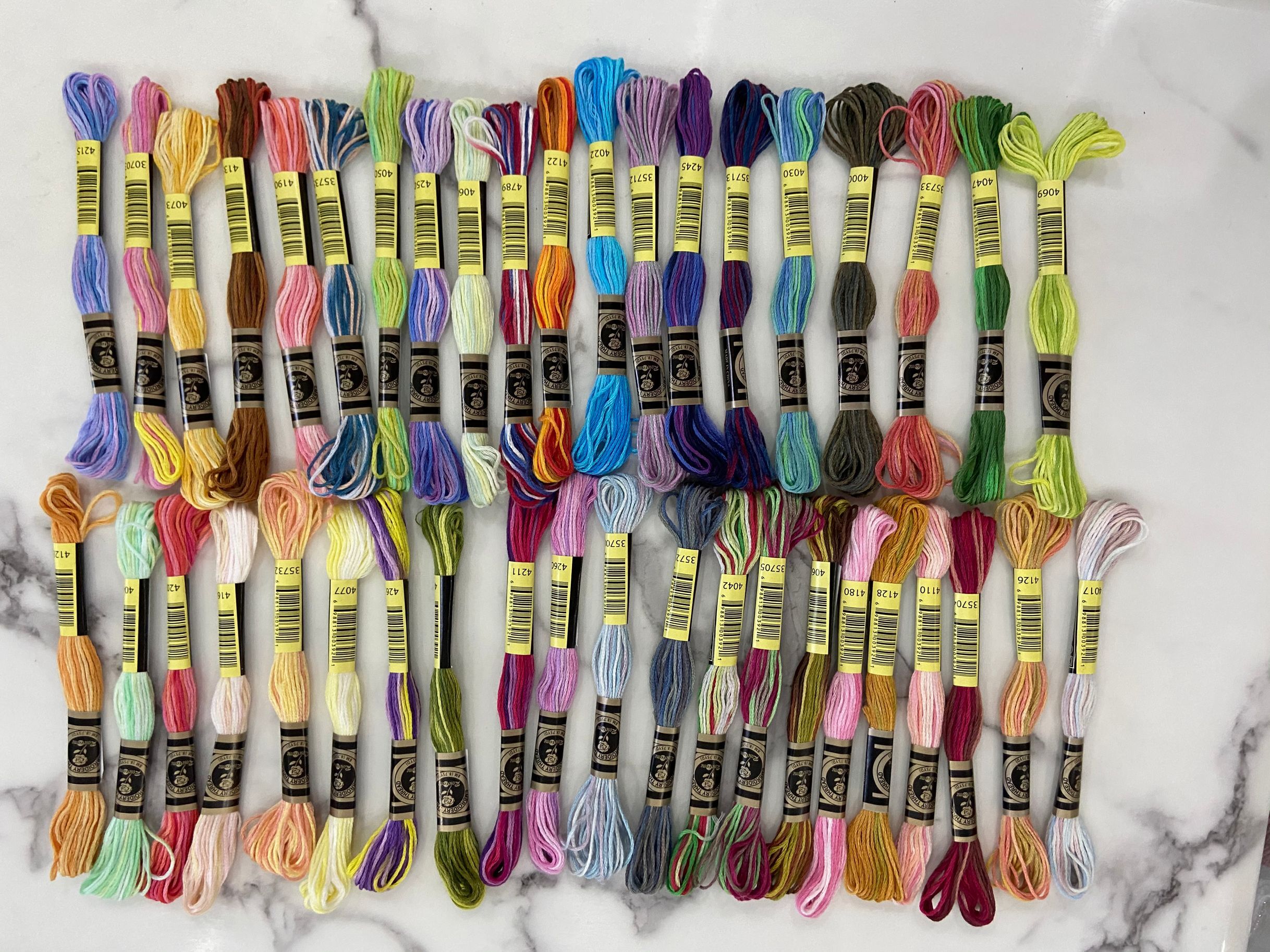 Hilo de bordado de algodón egipcio mercerizado, 41 colores variados, 8 metros por madeja, punto de cruz
