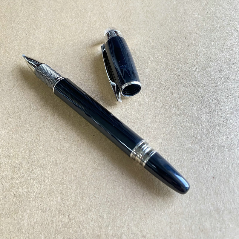 Caneta esferográfica minimalista de metal SW MB Geometria de platina - Rollerball com aderência de borracha Presente de escrita de escritório premium: vinho