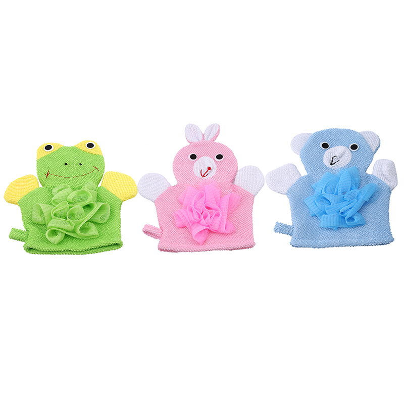 Cartoon Baby Bad Handschoen Handschoenen Zachte Geen Pijn Huid Leuke Baby Bad Bloem Voor Body Wisp Droge Borstel Thuis badkamer Producten