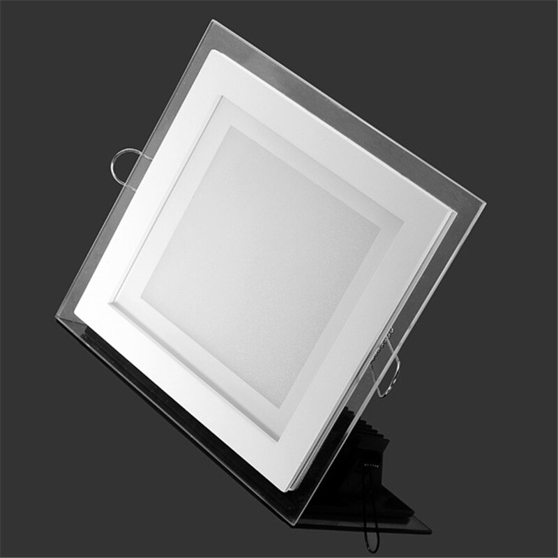 6W 9W 12W 18W 24W Panel LED Downlight luces de Panel de vidrio cuadrado lámparas empotrables de techo foco LED AC85-265V con adaptador