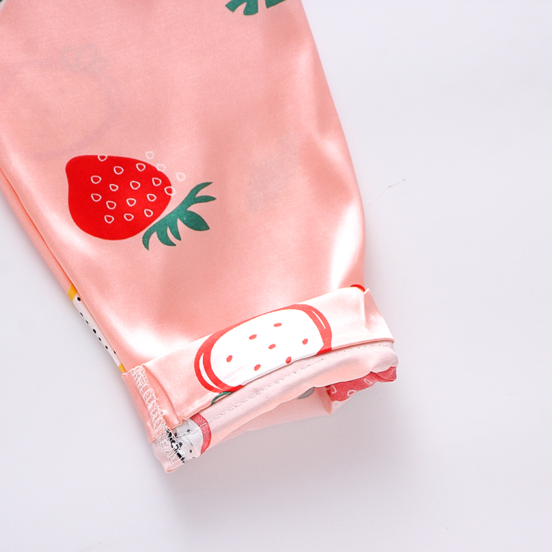 IENENS Summer Girls Kids Pajamas Set Short Sleeves Sleepwear For Toddler 1 to 3 Years Girls Silk Satin Pajamas Clothes