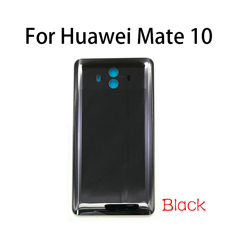 Capa traseira para porta de celular, peça de reposição com adesivo cola para huawei mate 10 mate 10 pro: Mate 10 Black