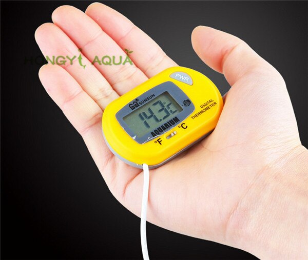 1 piece sunsun aquarium liquid crystal 3-in-1 thermometer external digital display/built-in diving thermometer WDJ-004/005