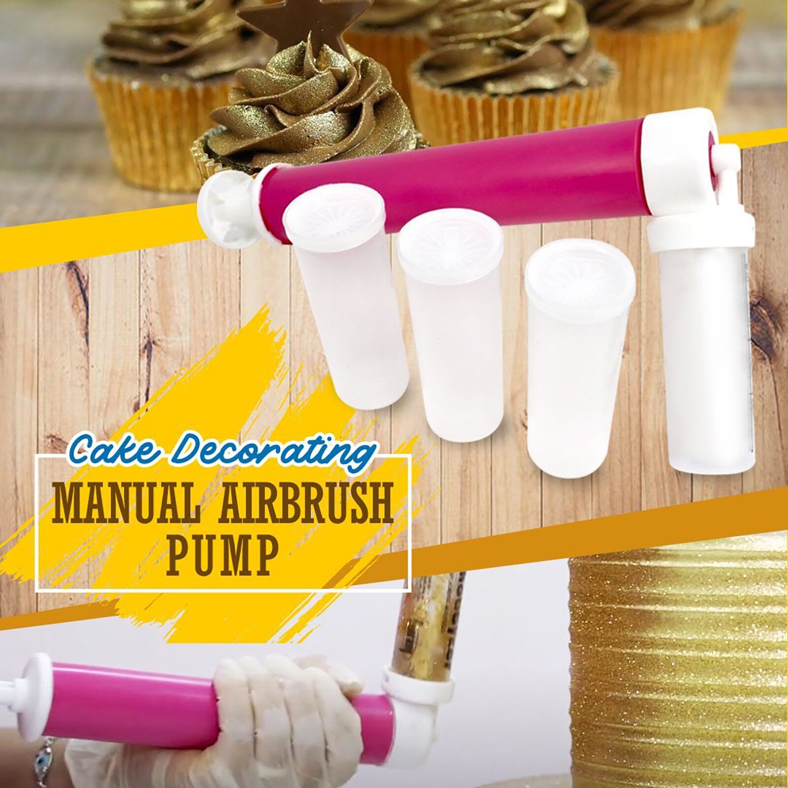 Handmatige Spuitpistolen Cake Coloring Stofdoek Bakken Taart Spuiten Buis Bakken Tool Moldes Keuken Taart Tools De Silicona Para Reposteria