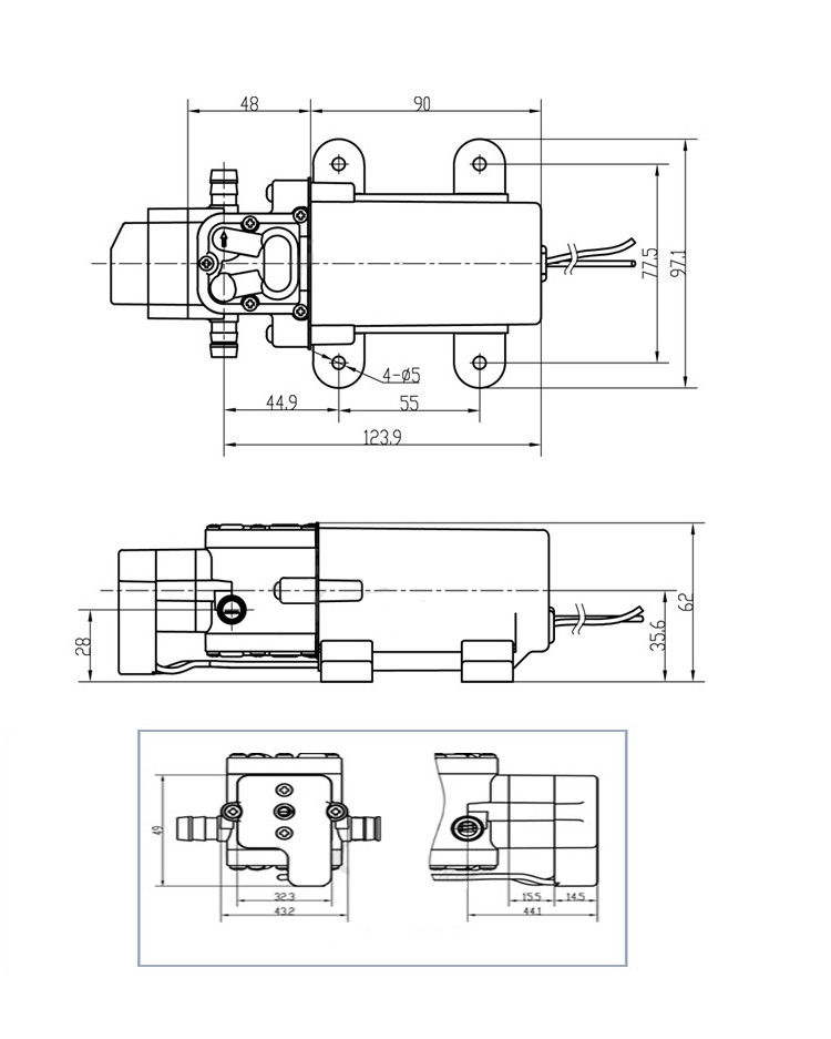 12V Hochdruck Mikro Membran Wasserpumpe 0142YAB-12-60 5L/Min 80Psi Für Auto Wohnwagen Stiefel