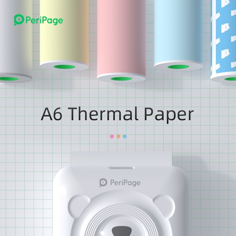 Peripage 56 x 30mm a6 termisk papir etiket papir klistermærke papir til termisk lomme mini printer  a6 a8 foto papeles termicos etikette