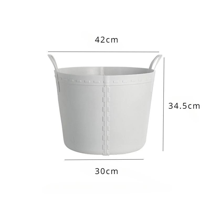 Husholdning enkel rund plast skittentøyskurv hjem bærbar oppbevaringskurv stor badekurv skittentøysbøtte: Lysegrønn