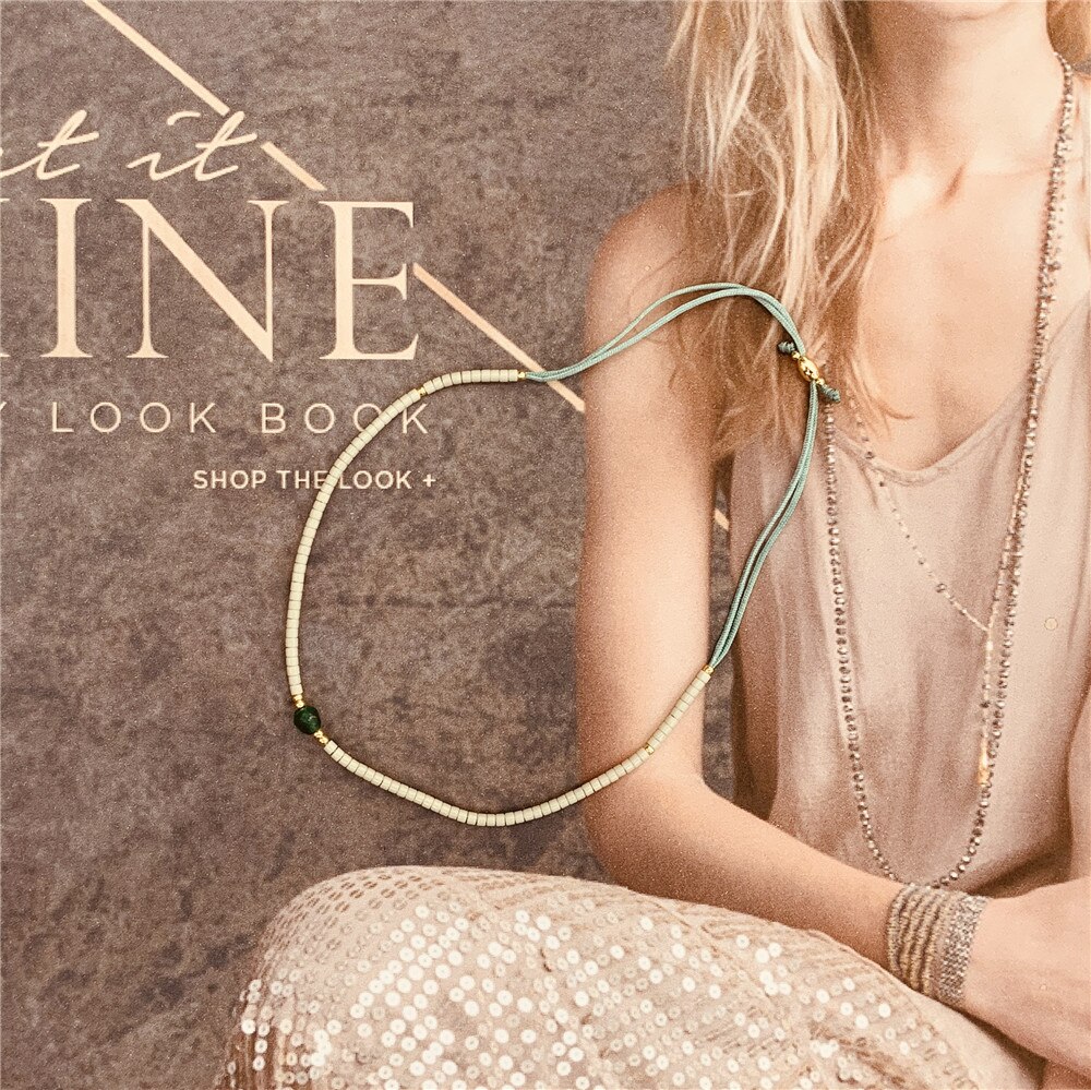 Go2boho Miyuki Bracciale con perline Pietra di moda Gioielli con perle Perline Gioielli Braccialetti semplici vintage Pulsera di alta qualità: Color Oro puro
