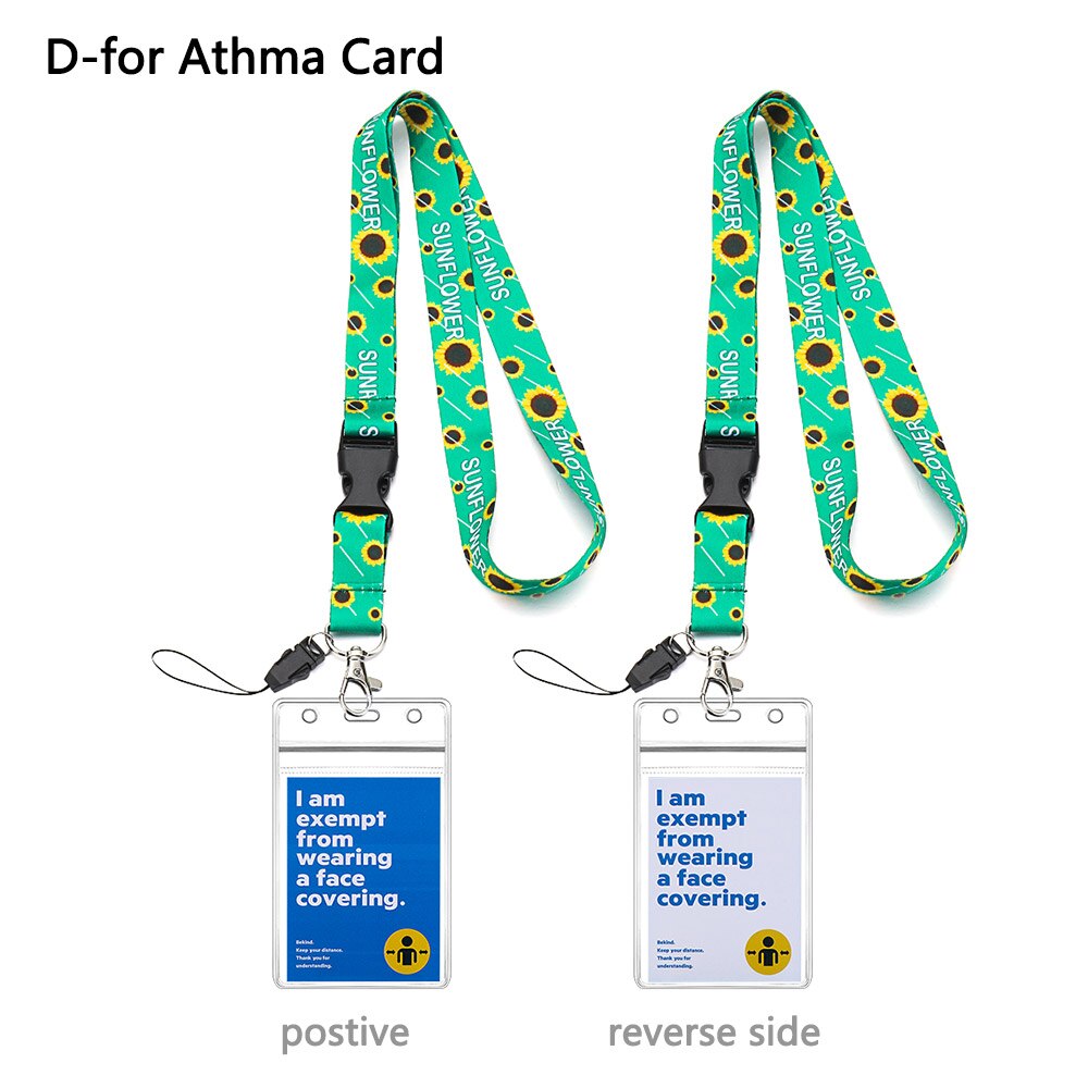 1 Set Lanyard + Mask Exemption Card Waterproof Durable Safe PVC Material ID Card or Keys Hodler Hidden Disability Lanyard