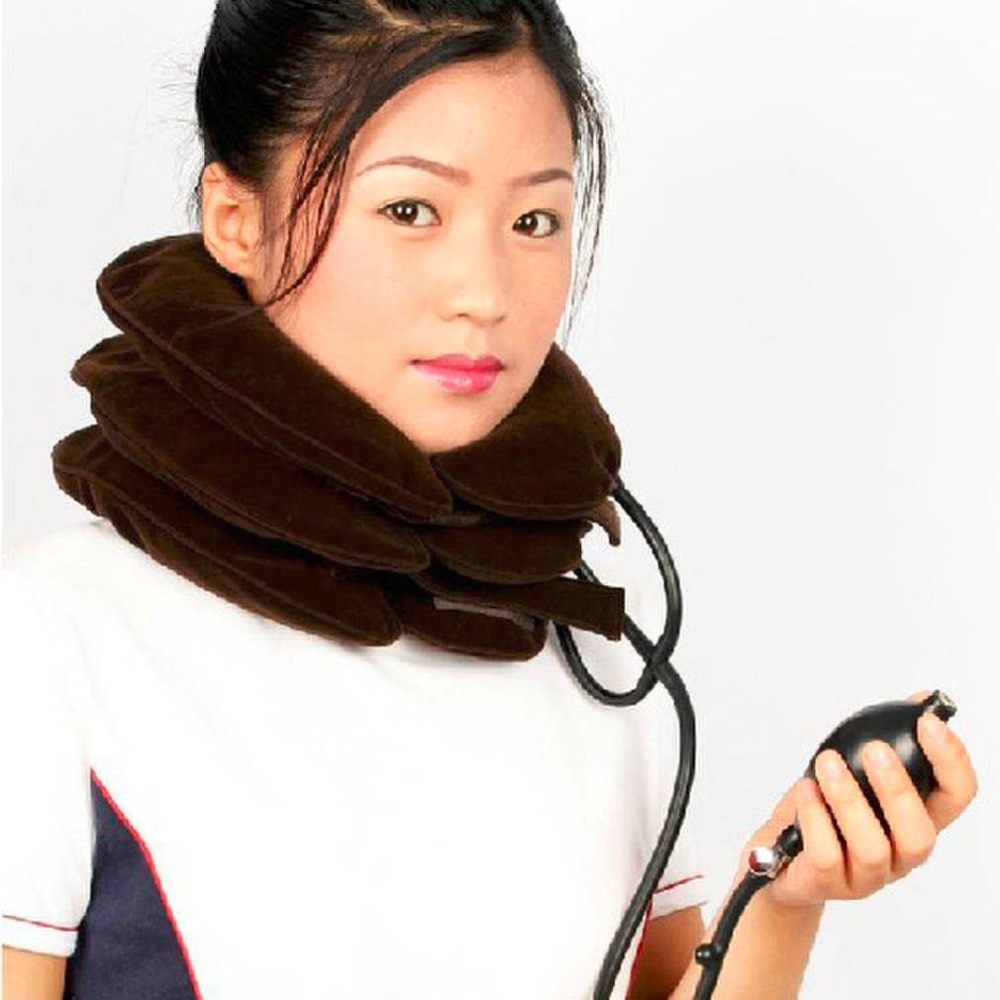 Collier gonflable massage du cou, pour soulager les muscles du cou, réduire les maux de tête, étirement doux de la colonne cervicale