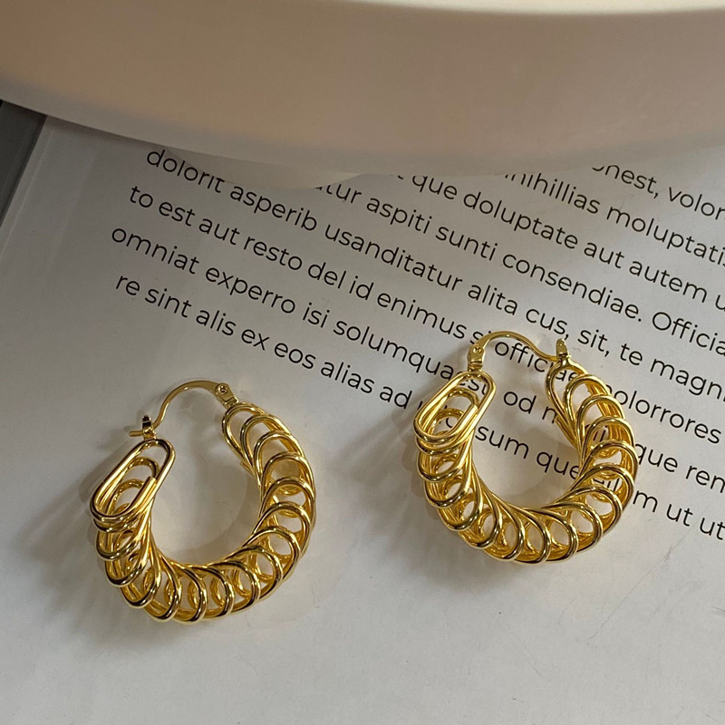 Boucles d'oreilles en métal en forme de C, Style européen et américain, personnalisées, à la , pour dames et filles, accessoires de voyage et de mariage: Plaqué bronze antique