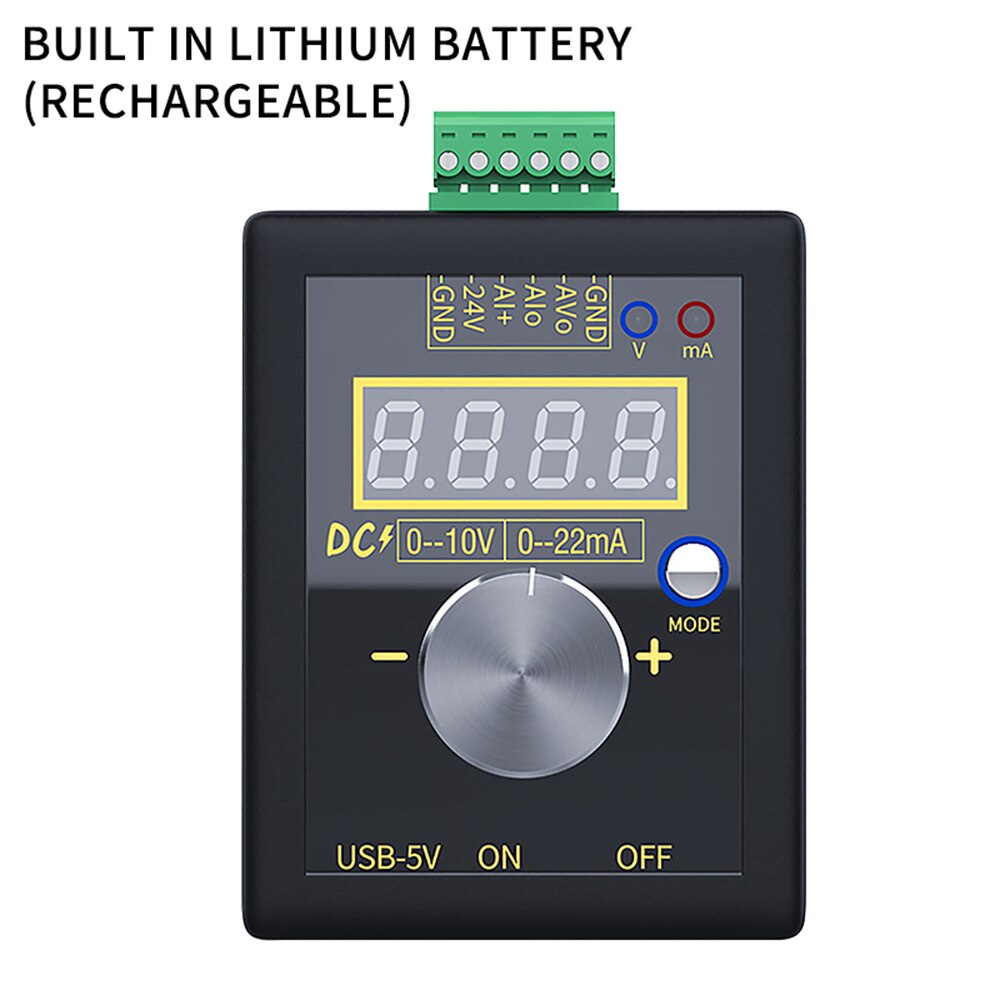 Générateur de Signal analogique 0-5V/10V 4-20mA avec poche de batterie Rechargeable calibrateur de courant de tension réglable LB01G: Default Title
