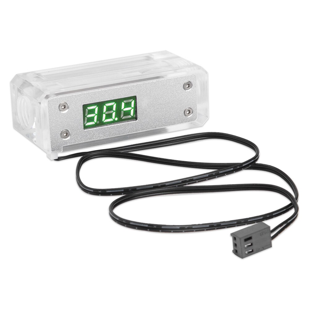 Digital Temperature Controller RGB Water Cooler Block Temperature Display Monitor Tester Sensor for PC Computer: Green