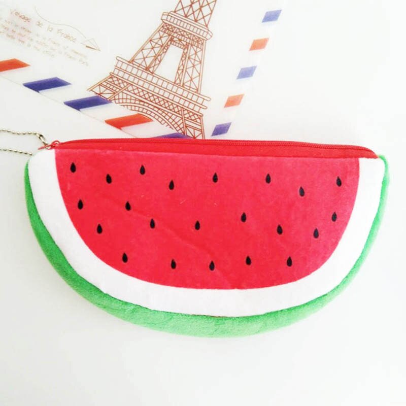 Mignon Fruit pastèque Cactus trousse en peluche sac cosmétique stylo boîte pour filles papeterie poche école fournitures de bureau: A