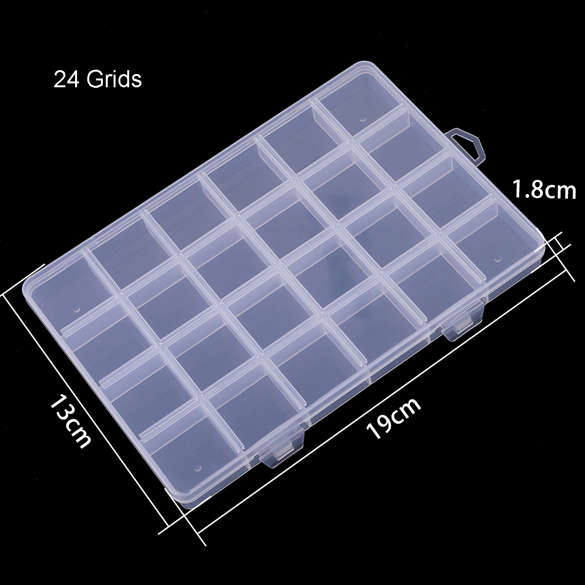 Caja de almacenamiento de plástico de 6-24 compartimentos, organizador, contenedor de joyería con divisores para cuentas, manualidades, suministros de joyería de costura: Beige