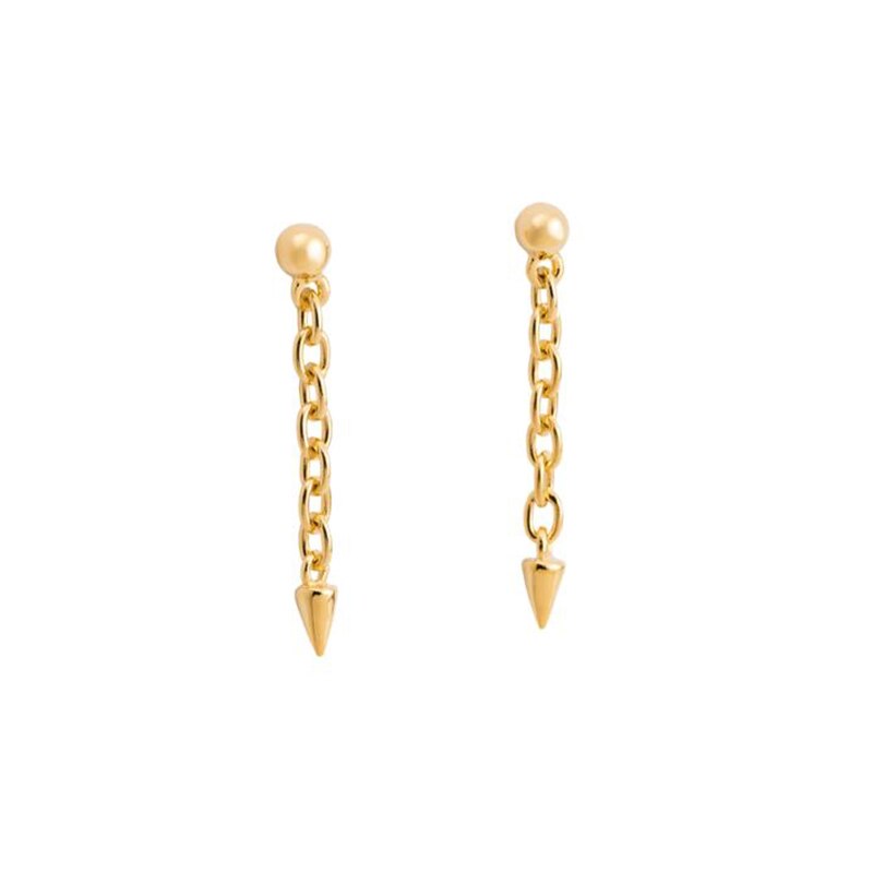 ROXI-boucles d'oreilles, pendentif de chaîne à maillons Punk, Rivets, boucles d'oreilles, Piercing de fête, bijoux en argent Sterling 925: gold