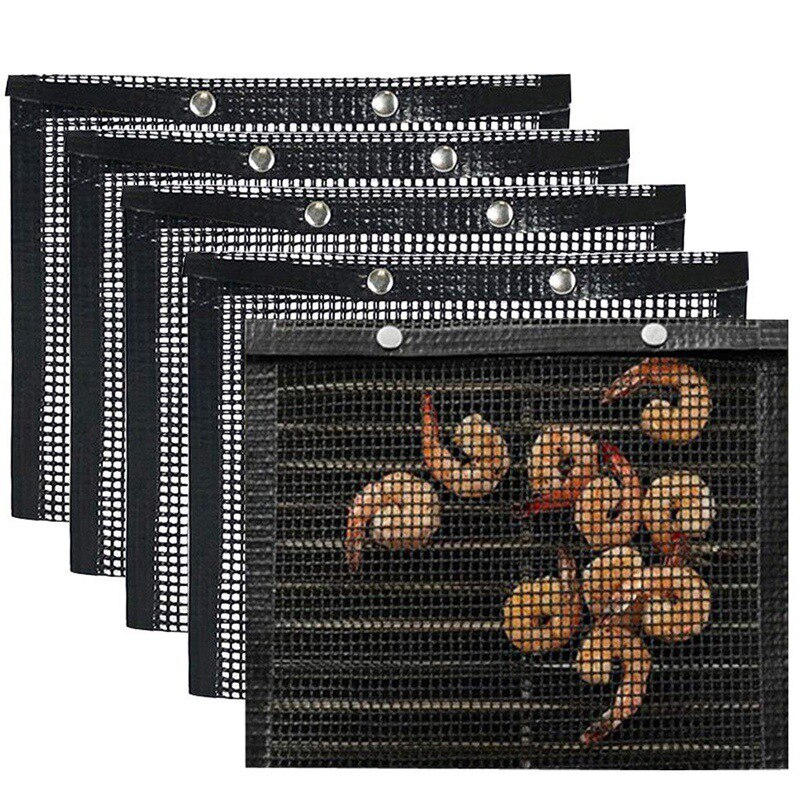 Bolsa de malla antiadherente para barbacoa, herramienta de parrilla, reutilizable, fácil de limpiar, red para barbacoa al aire libre, Picnic, utensilios de cocina