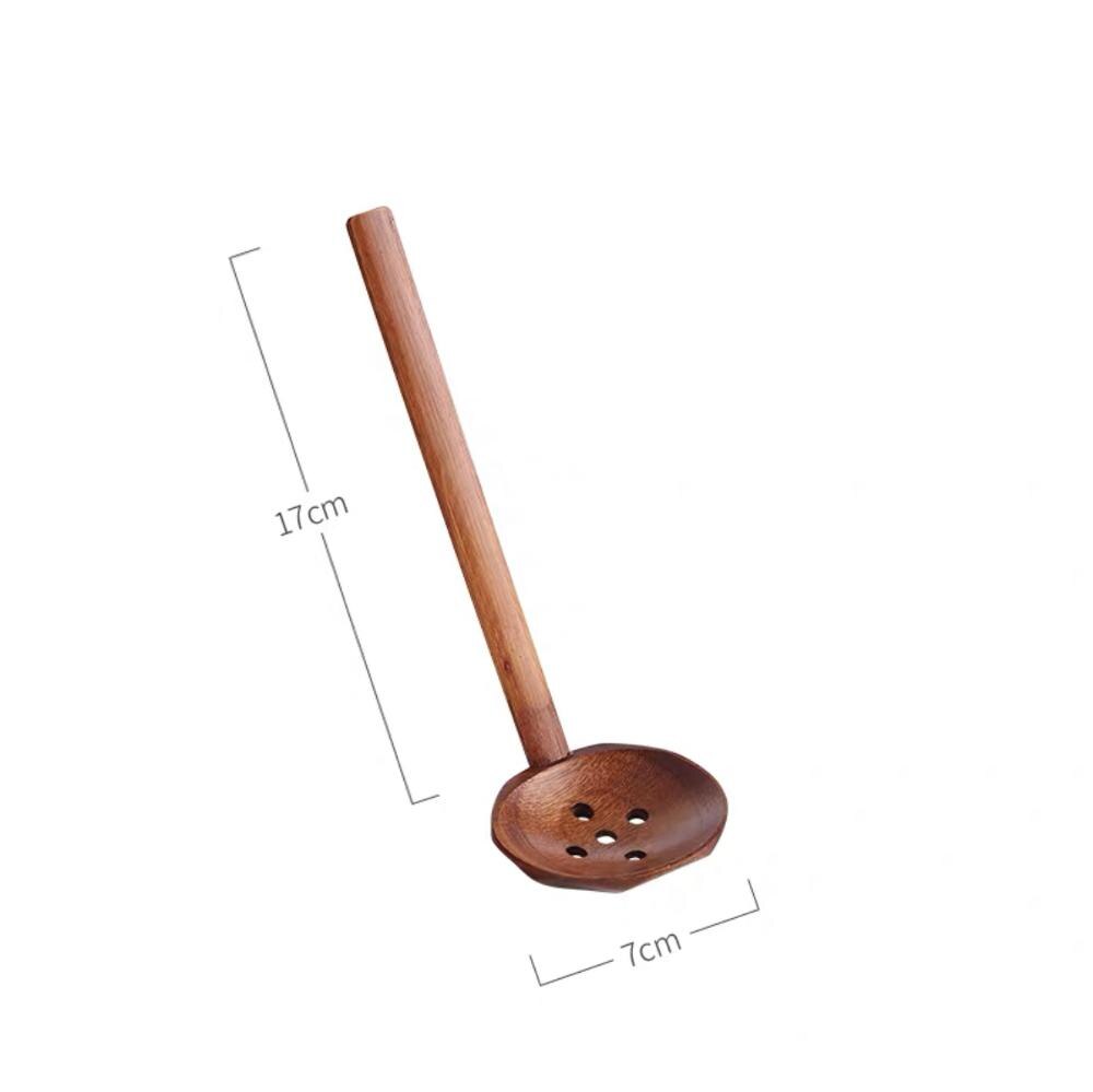 Cuillère à soupe Ramen nouilles japonaises cuillère à soupe avec trous cuisine en bois grande cuillère cuillère coréenne cuillère en bois