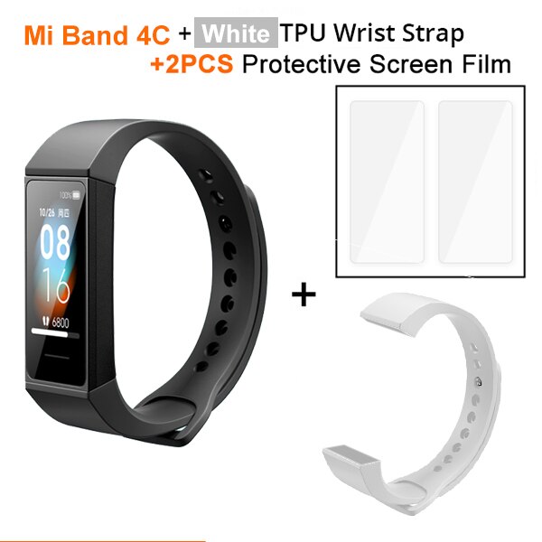 Globale Ausführung Xiaomi Mi Band 4C 1.08 "Farbe Bildschirm Redmi Band Herz Bewertung Monitor BT 5,0 USB Ladung Armbinde Clever Armbinde: hinzufügen Weiß Gurt