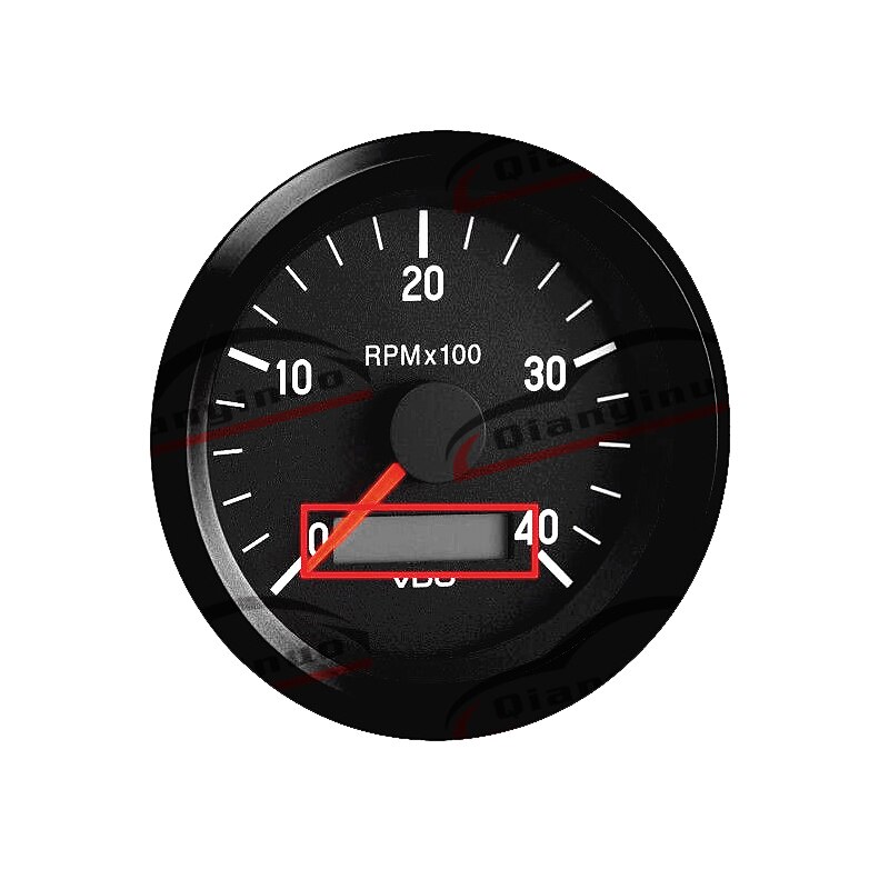 Qianyinuo Tachometer LCD Display For VDO Cockpit Vision VDO International Volvo Penta Boat Kenworth Truck Jcb Tractor Tachometer