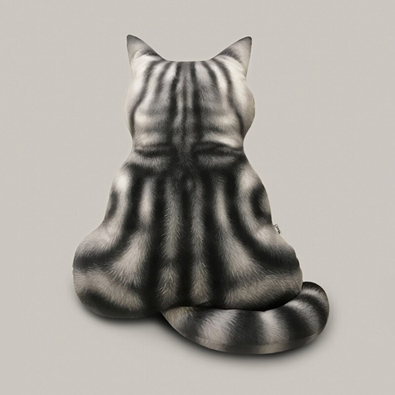 Strip Cat Shape Plush Cushions Pillow Back Shadow Comfortable Cushion Cat Shape Filled Animal Cushion Kids Cute Pillow Toys: Tiger Back / 59cm