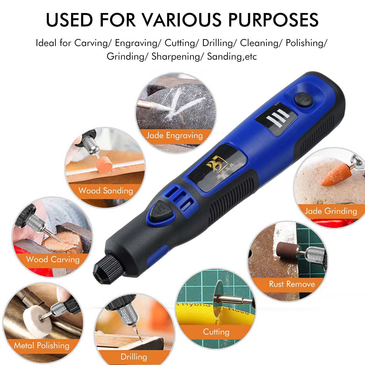 3 Speed Verstelbare Cordless Elektrische Grinder Boor Usb Opladen Roterende Tool Graveren Pen Met 110 /138/188 Accessoires