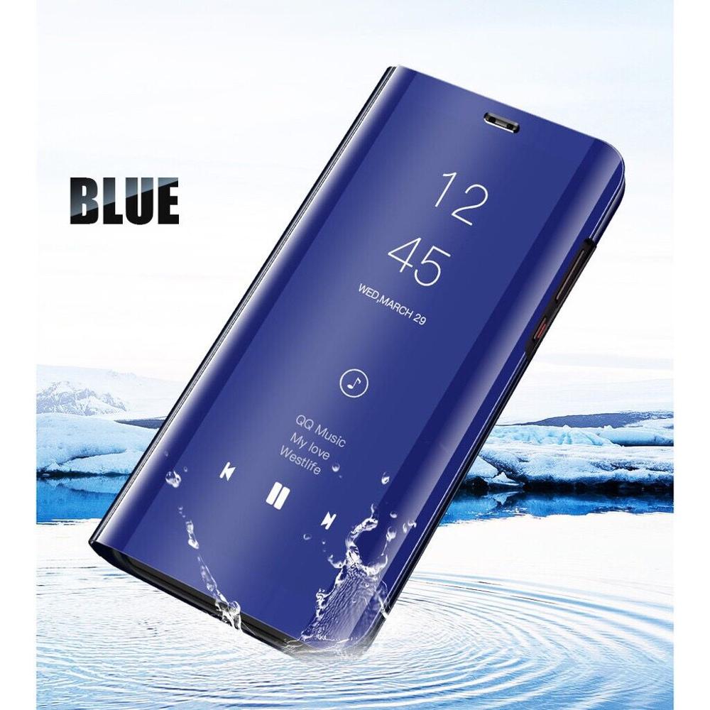 Mirror Smart Case For Xiaomi Mi Max 3 CC9E Case Clear View PU Leather Kickstand Flip Cover For Xiaomi Mi A3 LITE CC9 Max 3 Case: A3 / blue