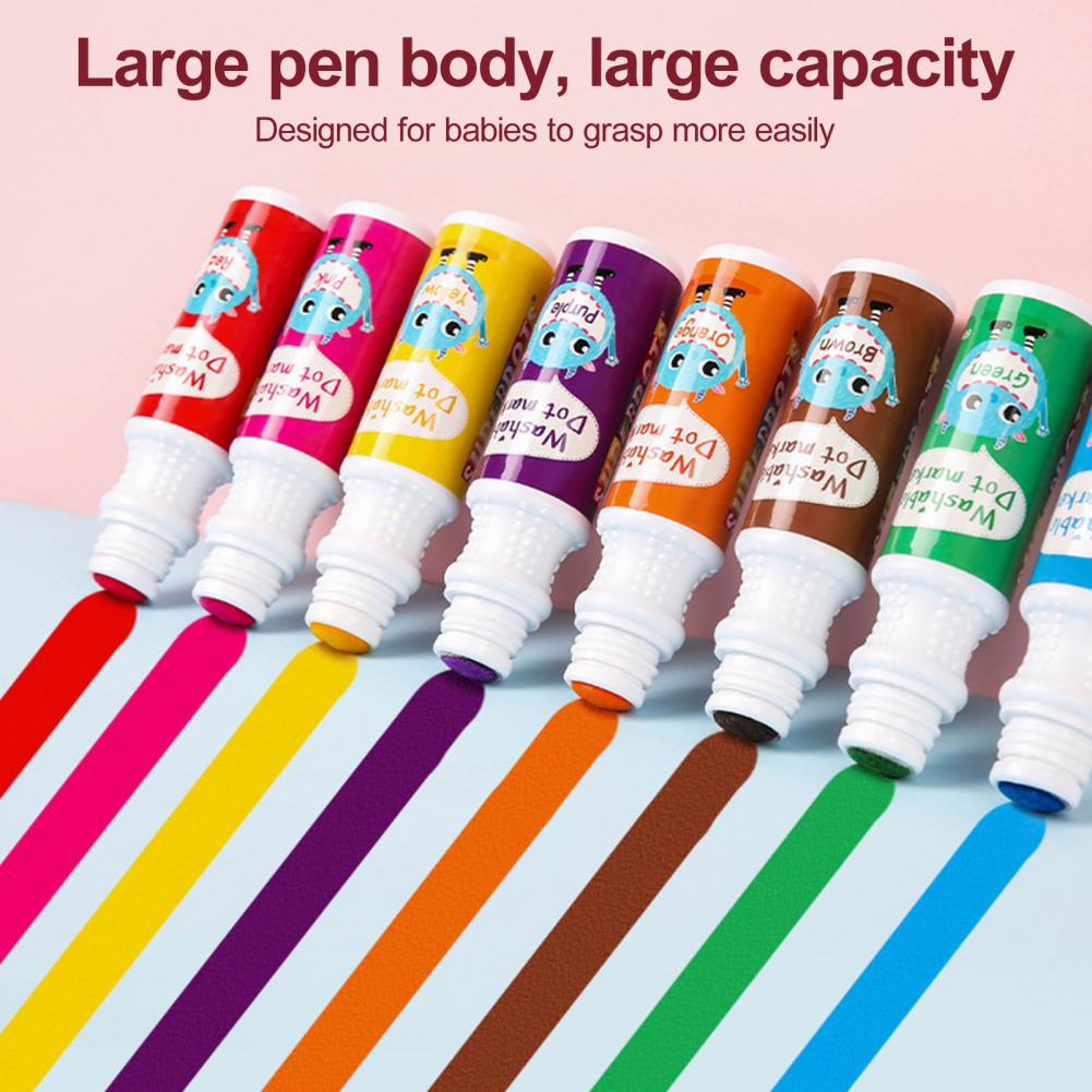 Kids Stationery Dot Markers Washable Dot Paints Markers Leak-Free DIY Craft Draw Pen Toddler Arts Crafts Dot Paints Set