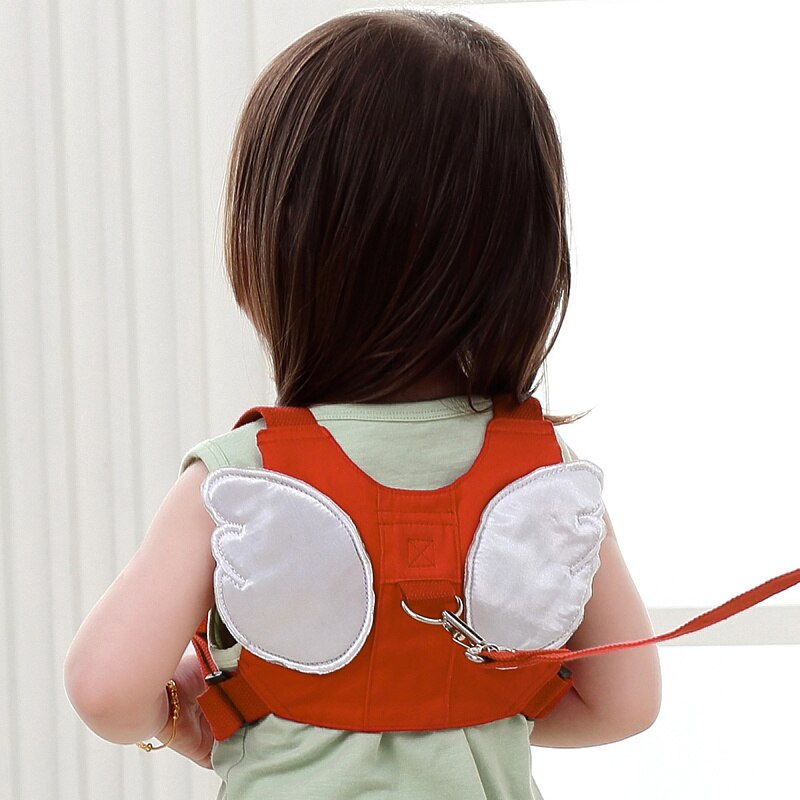 Correa de arnés para niños antipérdida con alas de Ángel, Asistente para caminar para bebés, harnais enfant, mochila con correa para bebés de 8 a 20 meses: Orange