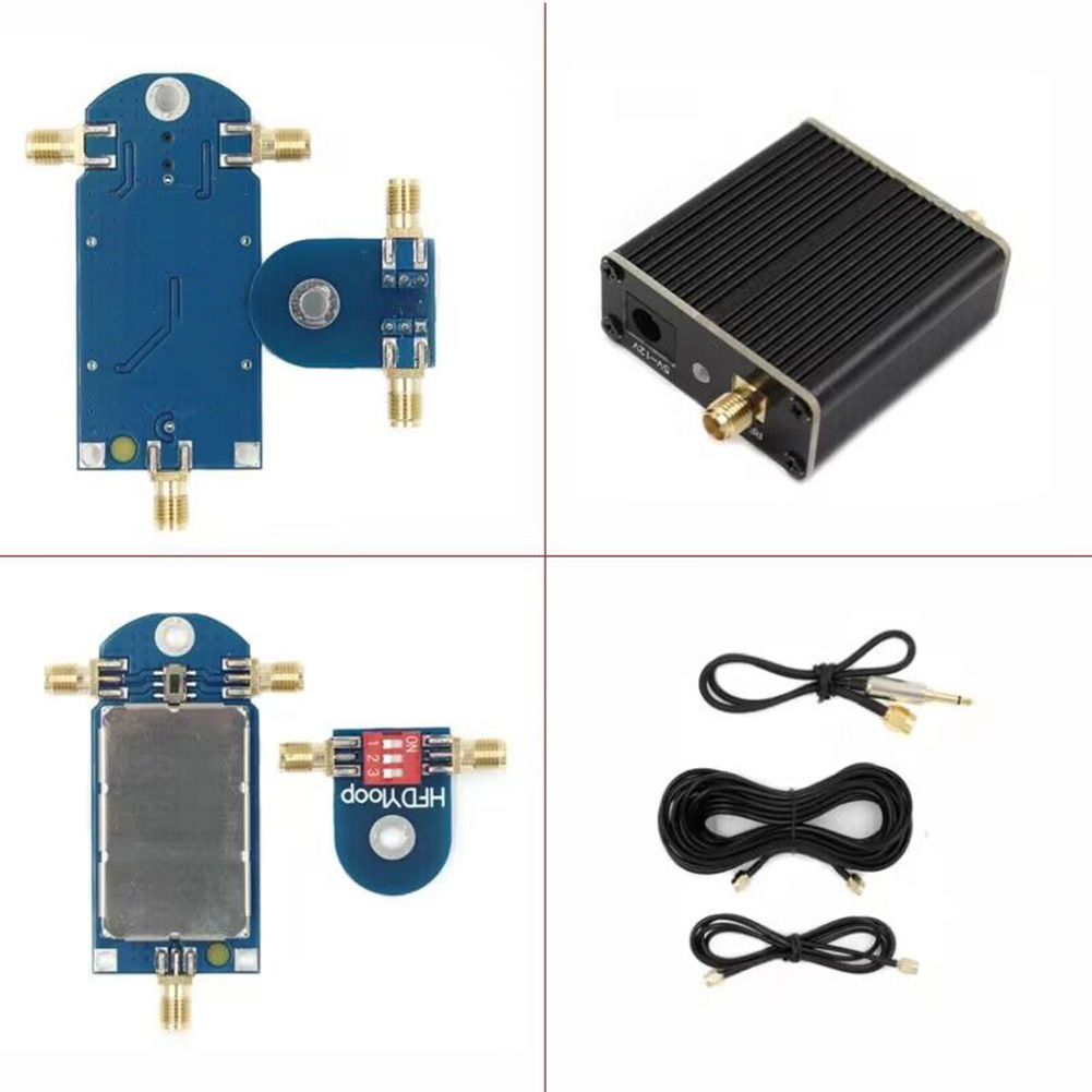 Active Small Magnetic Loop Antenna Wideband 50K-500MHz Broadband Receiving Antenna 17dB HF Short Wave AM FM VHF UHF SDR