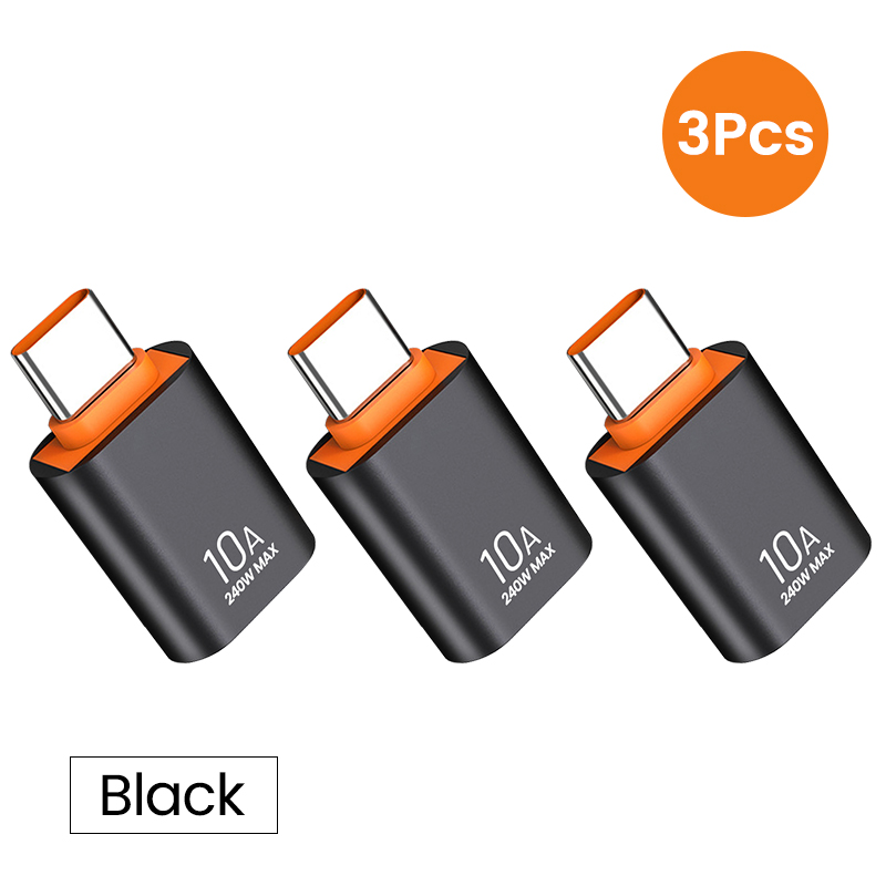 6-1PCS 10A OTG USB 3.0 A Tipo C Adattatore Tipo C Femmina A USB Maschio Convertitori Trasferimento dati ad alta velocità per MacBook Telefono Laptop: Black