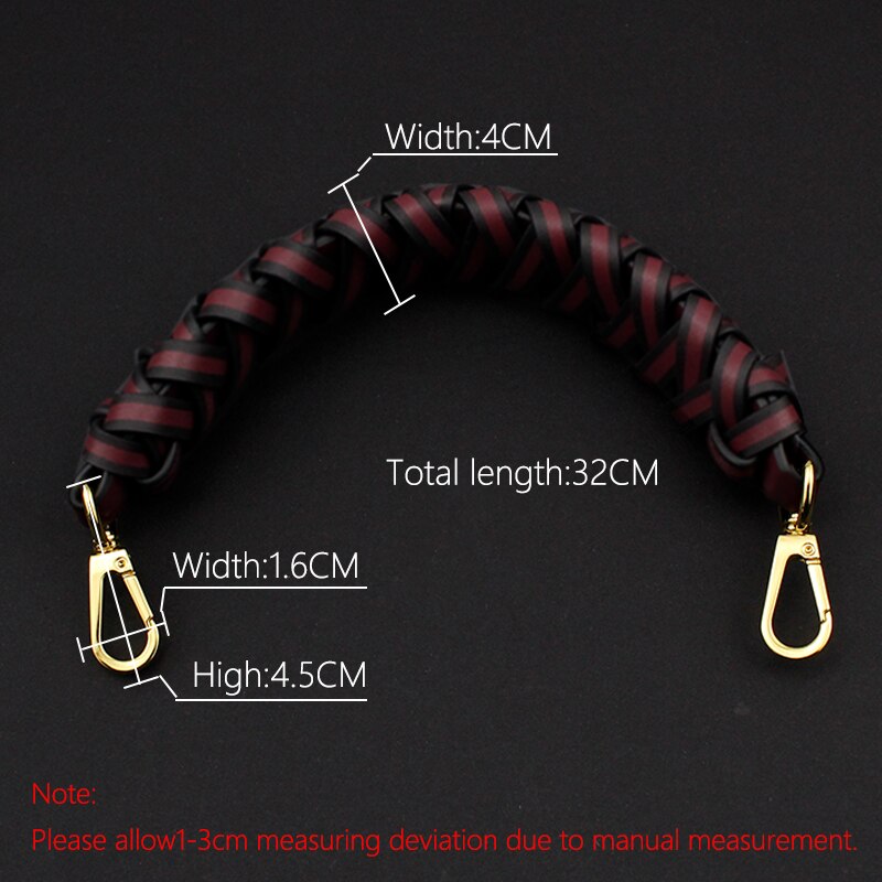 Emmer Zak Dikke Polsband Weave Handtas Riem Schouder Verwijderbare Tas Accessoires Weave Korte Tas Riem: Wine red 4CM