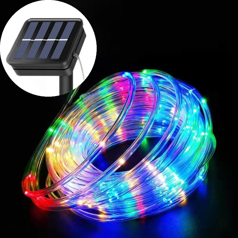 5M/10M/20M Solar LED Lichtslingers Fairy Tube Light String Outdoor Waterdicht 8 Modus voor Huis Tuin Patio Kerst Bruiloft Decor: changeable / 6-10W