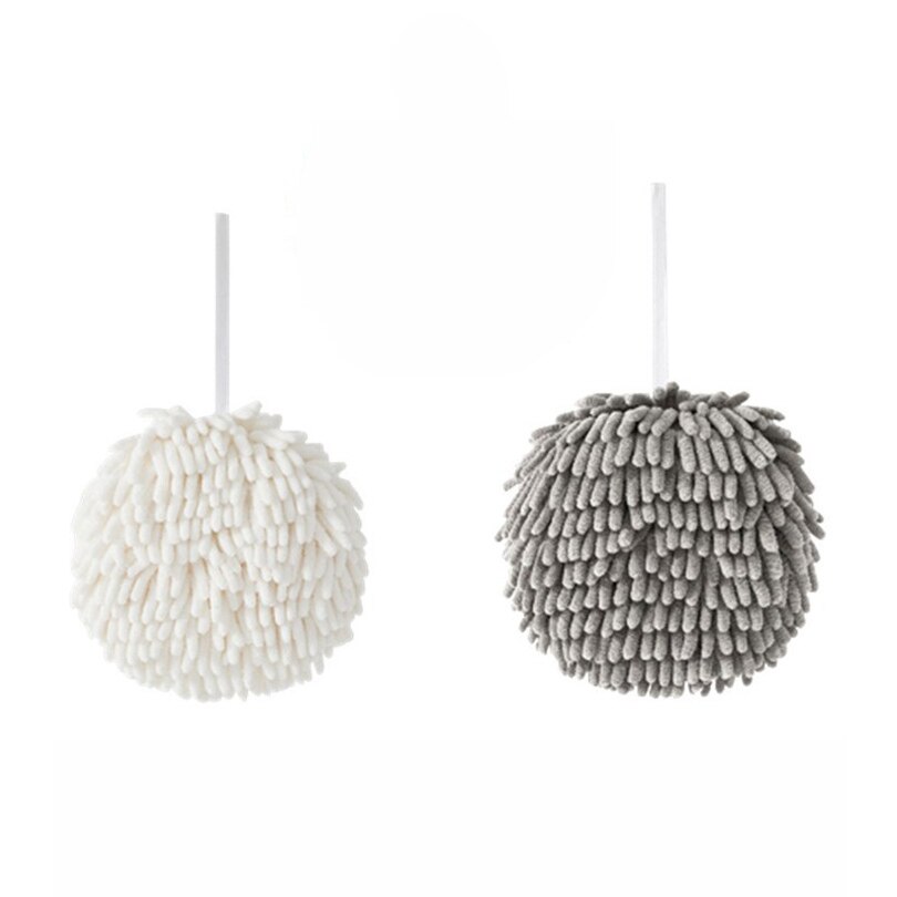 Wipe Hands Towel Ball Super Absorbent Fast Drying Soft To The Touch Prevent Bacterial Growth Health Bathroom Accessories: White Grey