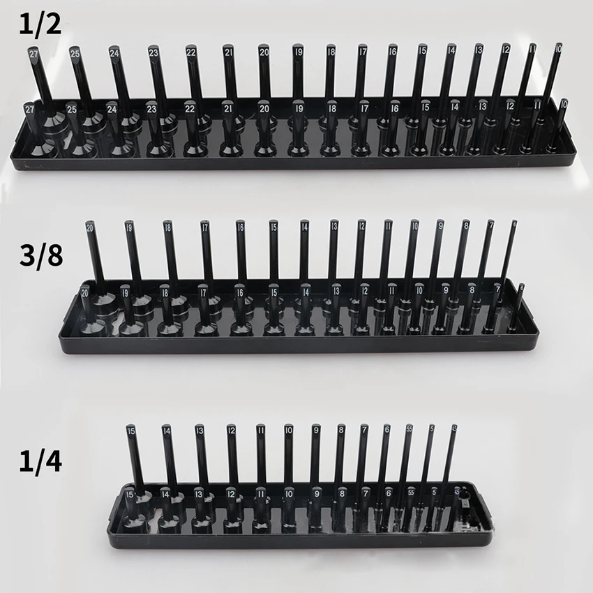 3-delige Dop Tray Organizer Set - 1/4'' 3/8'' 1/2'' Metrische Plankhouder Werkplaats