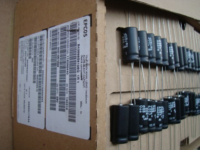 10 stk epcos  b43698 500v 10uf 550v 10uf 14 x 30mm b43698 s 6106q opprinnelig eske aksial filtrert avkobling elektrolytisk kondensator