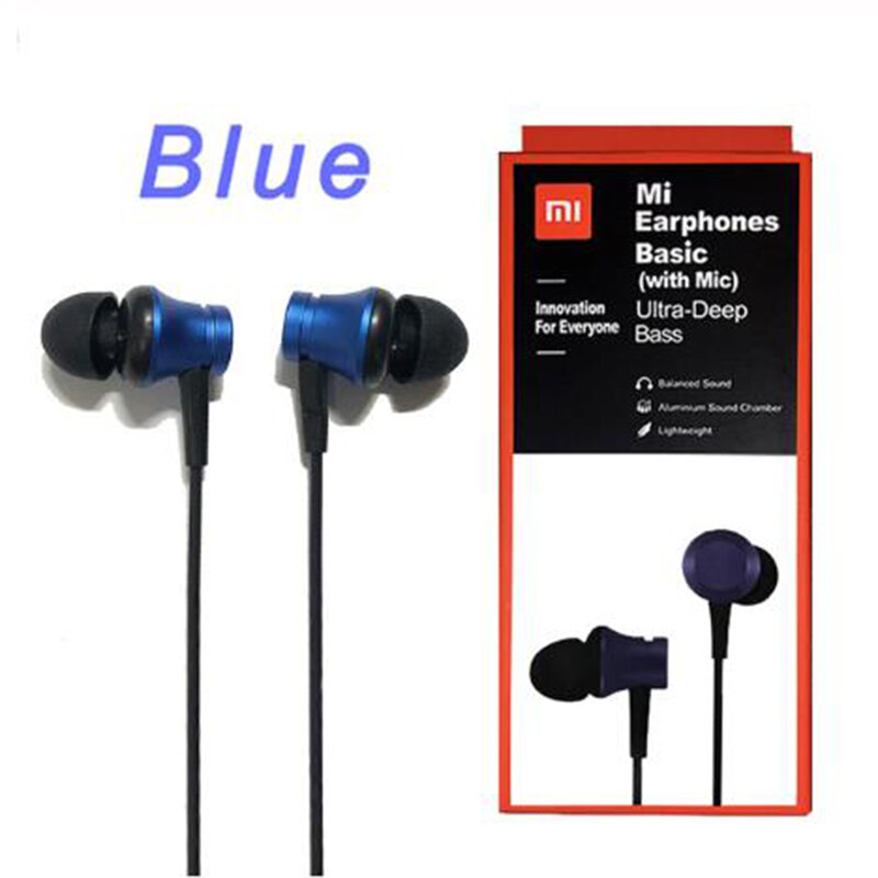 Xiaomi Piston 3 Oortelefoon Mi Verse 3.5Mm In-Ear Oortelefoon Met Microfoon Voor Mi CC9 CC9e Redmi Note 8 8pro K20 K30 Pro Samsung Huawei: Blue