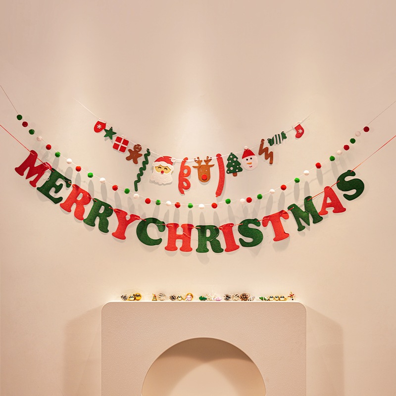 Christmas decorations, tree ornaments, indoor LED lights, pictures, background walls, atmosphere, scenes, decorations and flags.