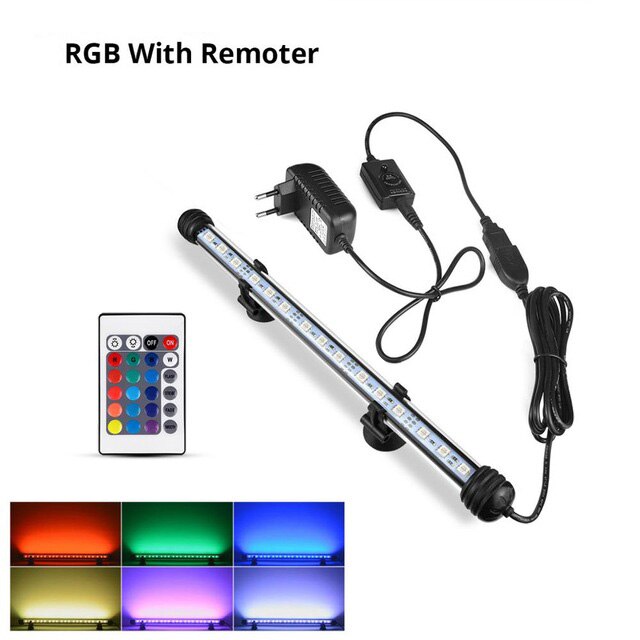 Wasserdichte LED-Licht Für Aquarium RGB Aquarium Licht Unterwasser LED Bar Lampe 19/29/39/49cm Aquarium Dekoration Pflanzen Beleuchtung: RGB With Remote / 19cm