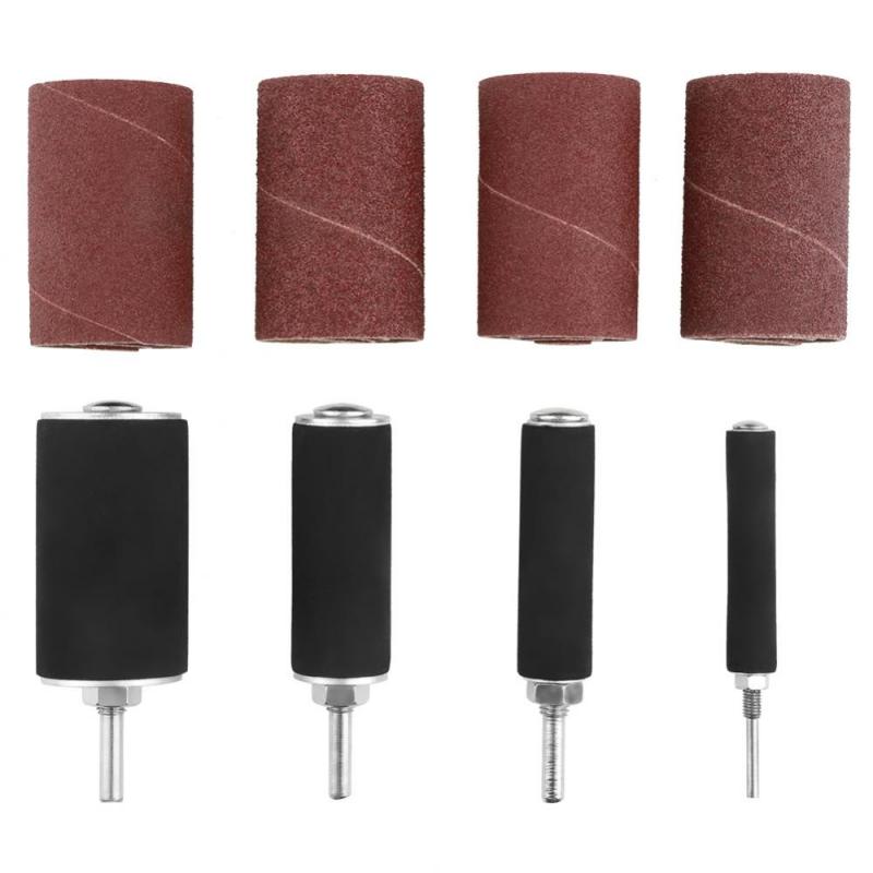 20pcs/set Sanding Drum Set Drum Sander Kit Including Abrasive Sleeves Drum Rubber Mandrels for Drill Press Woodworking Kit